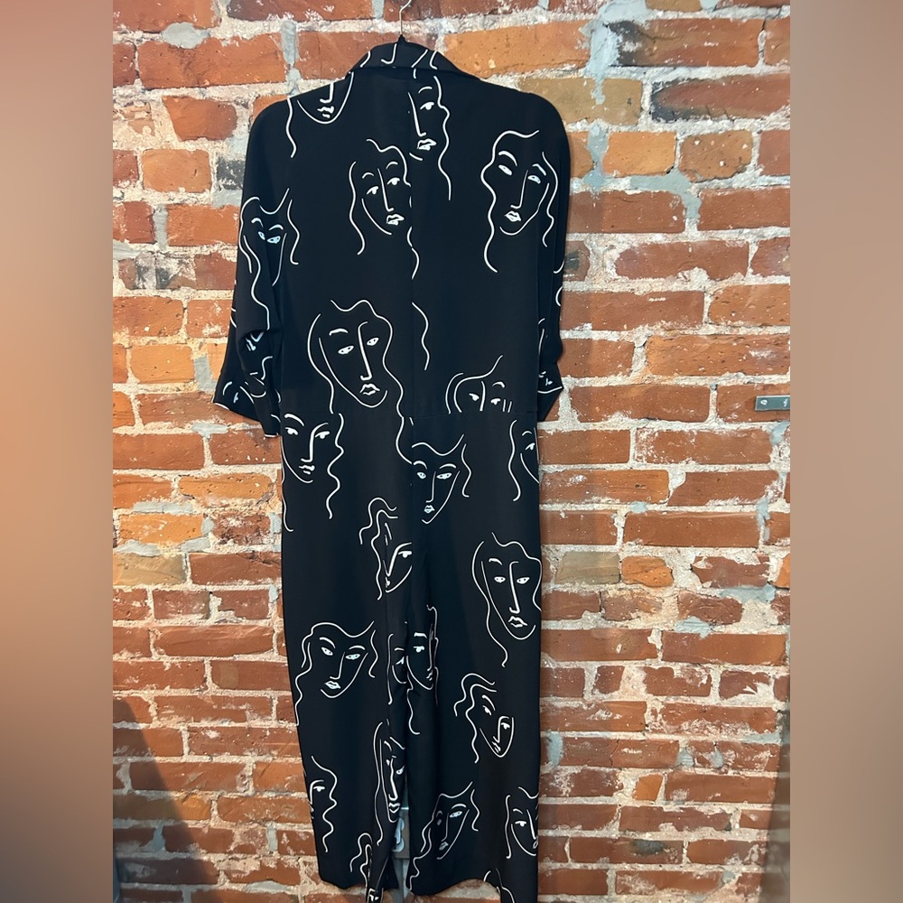 Monki Black Jumpsuit with Abstract Print - Picture 3 of 4